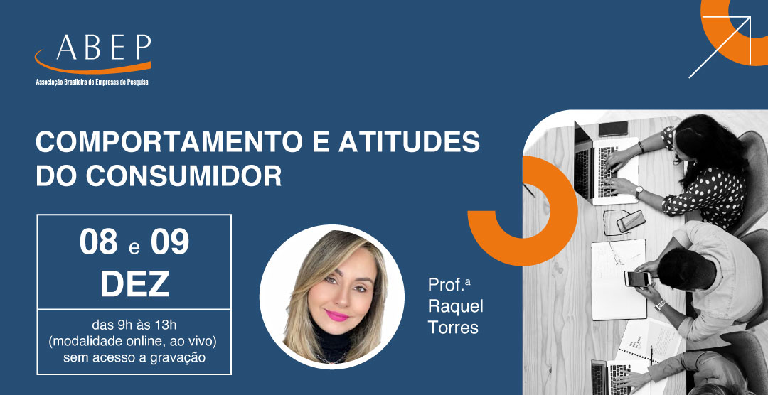 Nos dias 8 e 9 de dezembro será realizado o curso “Comportamento e Decisão do Consumidor”, com a professora Raquel Torres. O conteúdo aborda fatores que influenciam escolhas de compra e traz exemplos práticos do consumo atual. Inscrições: bit.ly/3X9ZzWK
