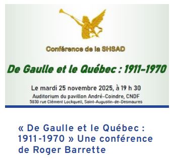 MemoireFrQc's tweet photo. « De Gaulle et le Québec : 1911-1970 » Une conférence de Roger Barrette
Lire plus : https://t.co/wfPUGuEJHB https://t.co/MjZDRmMQhp