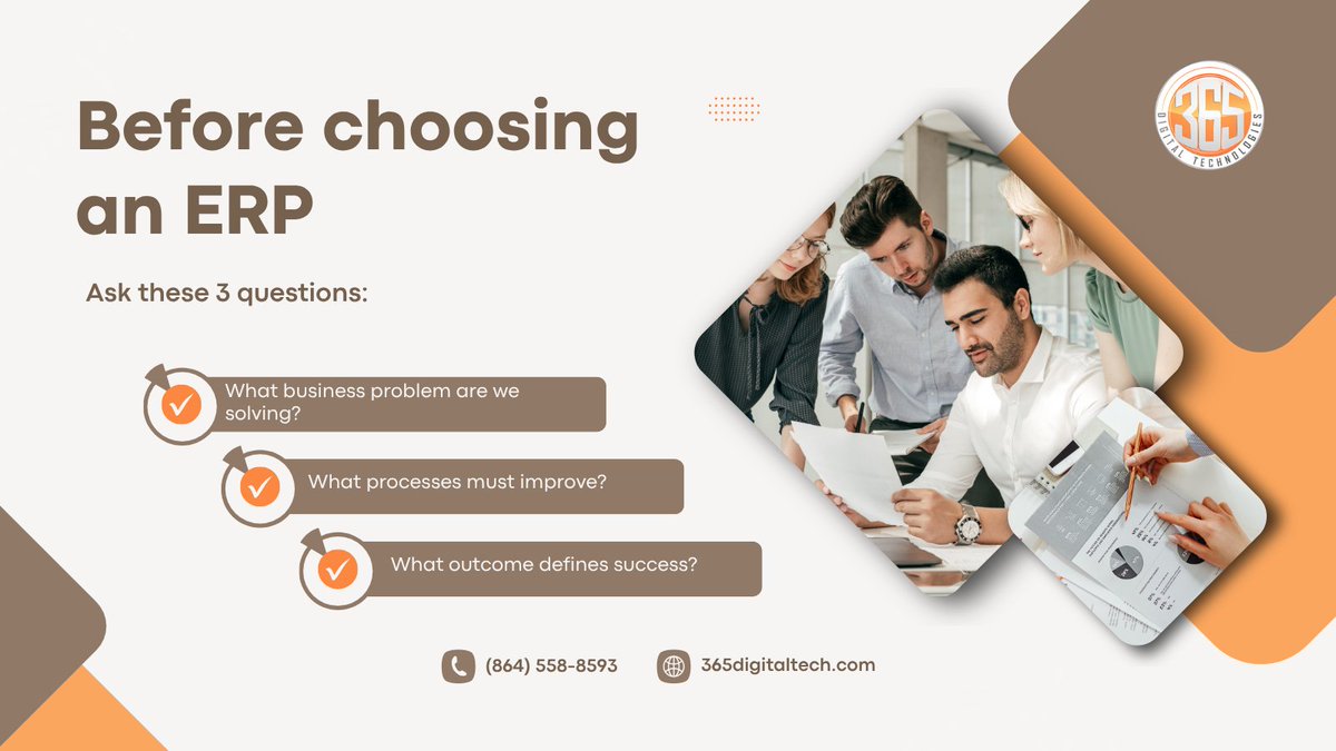 365digitaltech's tweet image. ERP success begins with clarity—not configuration. Before choosing any system, define the problems you’re solving, the processes you need to improve, and the outcomes that truly matter. The right strategy always comes before the software.
#ERPTips #ERPImplementation #TechAdvice