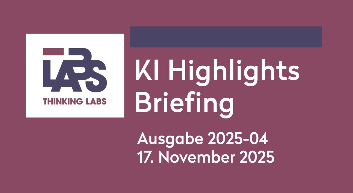 Lesenswert! Das KI Highlights Briefing von meinem Kollegen Prof. Stephan Kurpjuweit (Hochschule Worms)

Zum Beitrag: thinking-labs.ai/blog-beitrag/k…