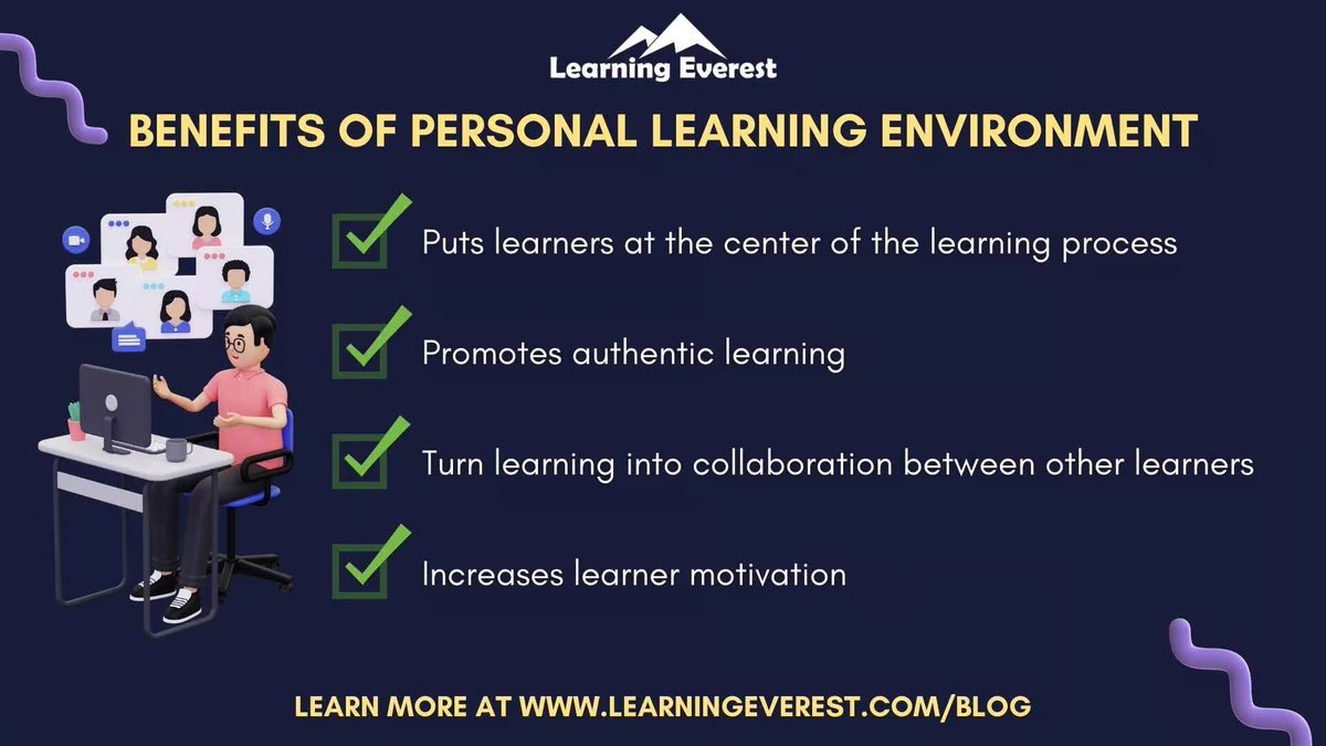 LearningEverest's tweet image. 🌟 Unlock the Power of a Personal Learning Environment (PLE)

With autonomy, flexibility, and tailored content, a PLE boosts motivation and retention, empowering learners to take control of their learning journey.

Learn more about the benefits: zurl.co/q8kMo