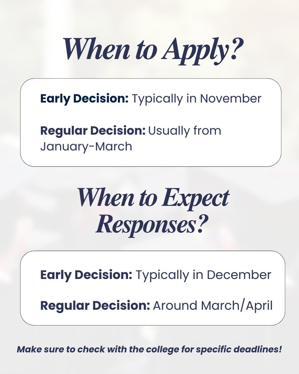 GEARUPNC's tweet image. 🎓 Know the difference!

Early Decision = Binding — a full commitment to your top choice.

Regular Decision = Flexible — apply to multiple schools &amp;amp; decide later.

Apply wisely! Check our bio for a link to NC application deadlines!

#GEARUPNC #CollegeBound #ApplicationTips