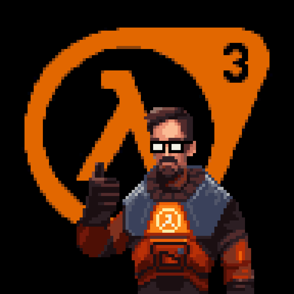 pixelcrowngames's tweet image. The GabeCube: my custom take on the Steam Machine’s front panel, featuring a pixel-art Freeman I made a few months ago. Also a perfectly legitimate spoiler for Valve’s next game announcement, I guess.

#Steam #SteamMachine #HL3 #PixelArt #gabecube #Valve #HalfLife