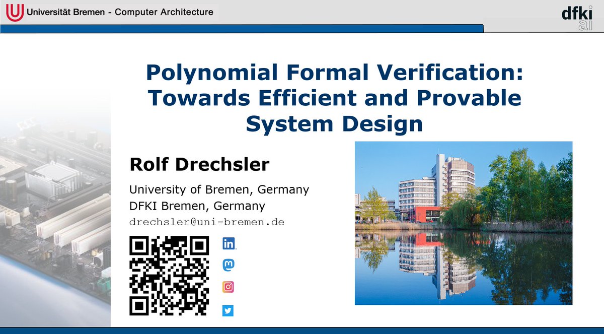 Rolf_Drechsler's tweet image. #INCOWOCO2025 - giving a #keynote on &quot;Polynomial Formal Verification: Towards Efficient and Provable System Design&quot; at 2025 IEEE International Conference for Women in Computing (#INCOWOCO) incowoco.com/keynote/ @agra_uni_bremen #PolyVer