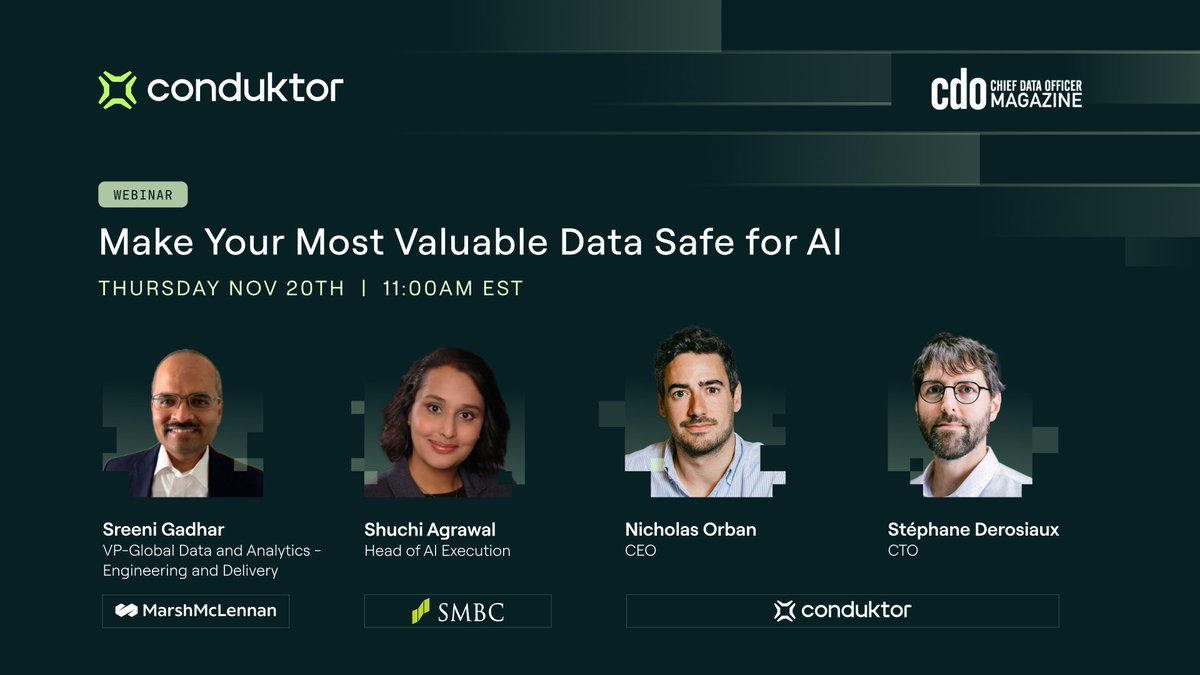 magazine_cdo's tweet image. #WebinarAlert 🚀
What if you didn’t have to choose between data access &amp;amp; security?

Join us to learn how a security-by-design architecture makes your data safe, accessible &amp;amp; AI-ready.

📆 Nov 20 | 11 AM ET
🔗 Register: hubs.ly/Q03TvfRJ0

#AI #DataSecurity #Conduktor