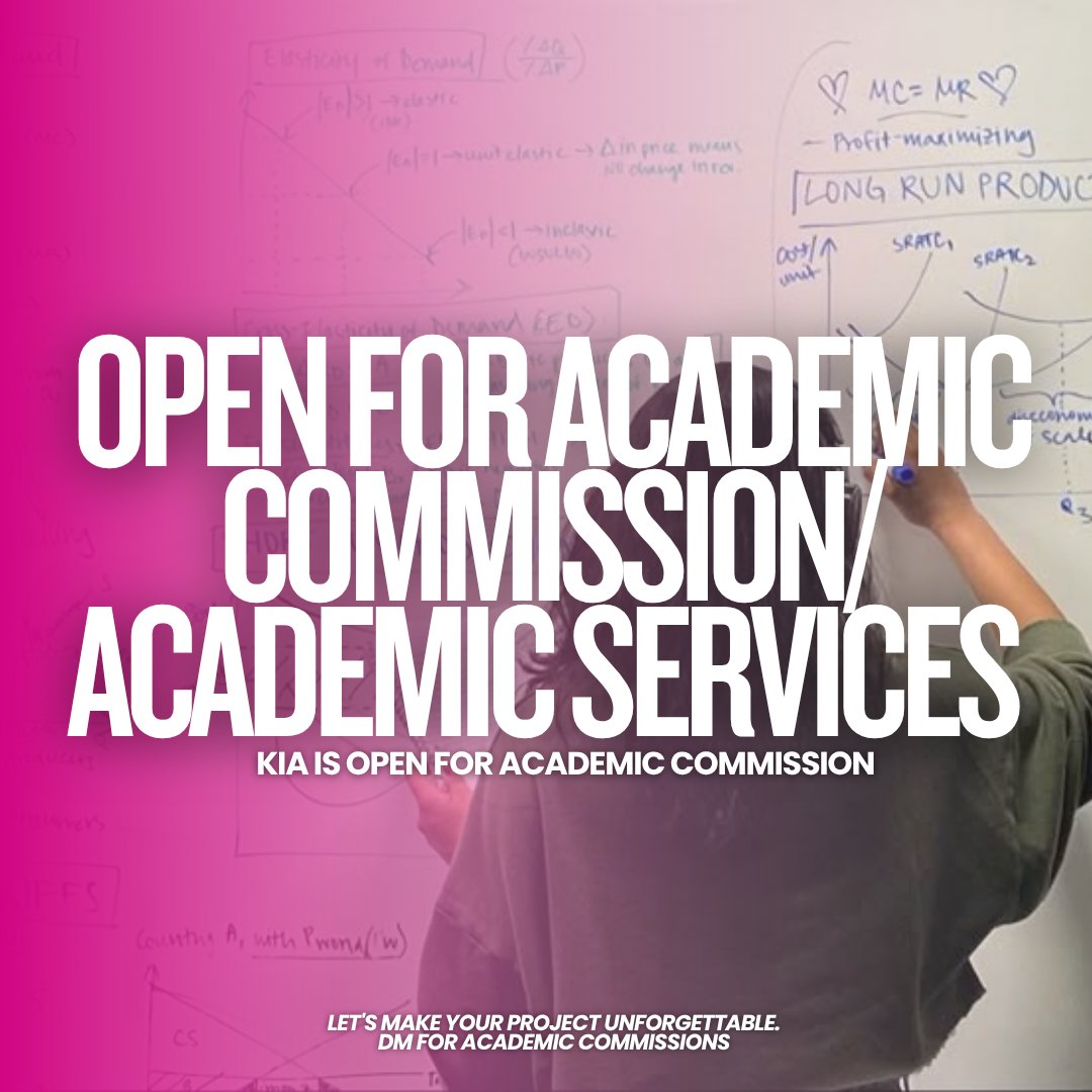 kiaworkdump's tweet image. OPEN | KIA ACADEMIC COMMISSION 🏷 thesis help rrl writer dissertation expert capstone project research paper writing academic support editing proofreading urgent quality output #academiccommission #thesishelp #dissertation #capstoneproject #researchpaper