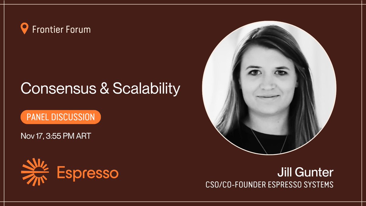 In Buenos Aires for <a href="/EFDevcon/">Devconnect ARG - the first Ethereum World’s Fair</a>?

Catch <a href="/jillrgunter/">jill | espresso ☕</a> discussing consensus &amp; scalability this afternoon at Frontier Forum, an event from @spacecomputerio bringing together builders &amp; researchers pushing the boundaries of decentralized tech.

More details: frontierforum.xyz