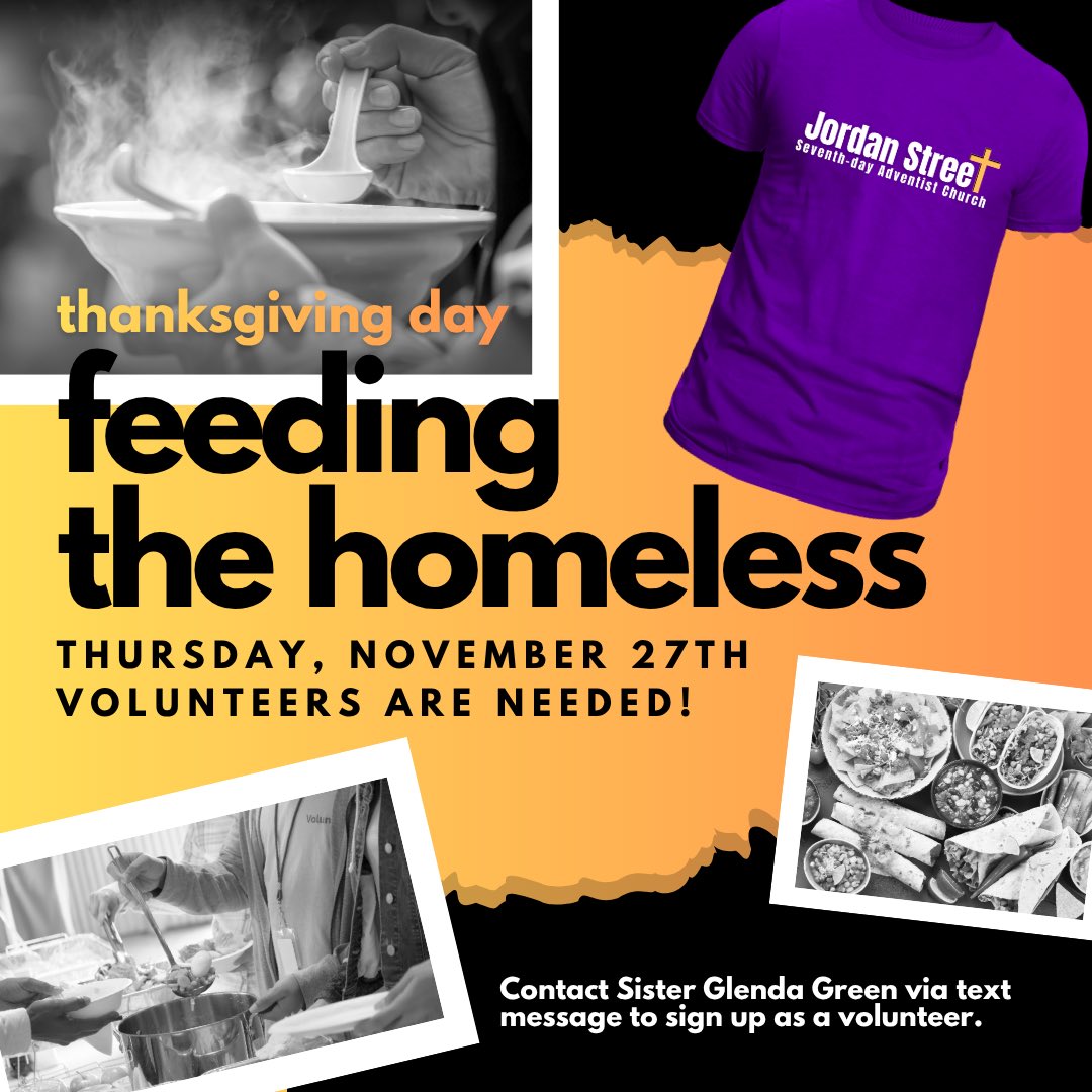 JSSDAC's tweet image. 🍁 Volunteers are needed to feed the homeless on Thanksgiving!

🍁 Send a text message to Sister Green to volunteer! 

#JSSDAC #CommunityService