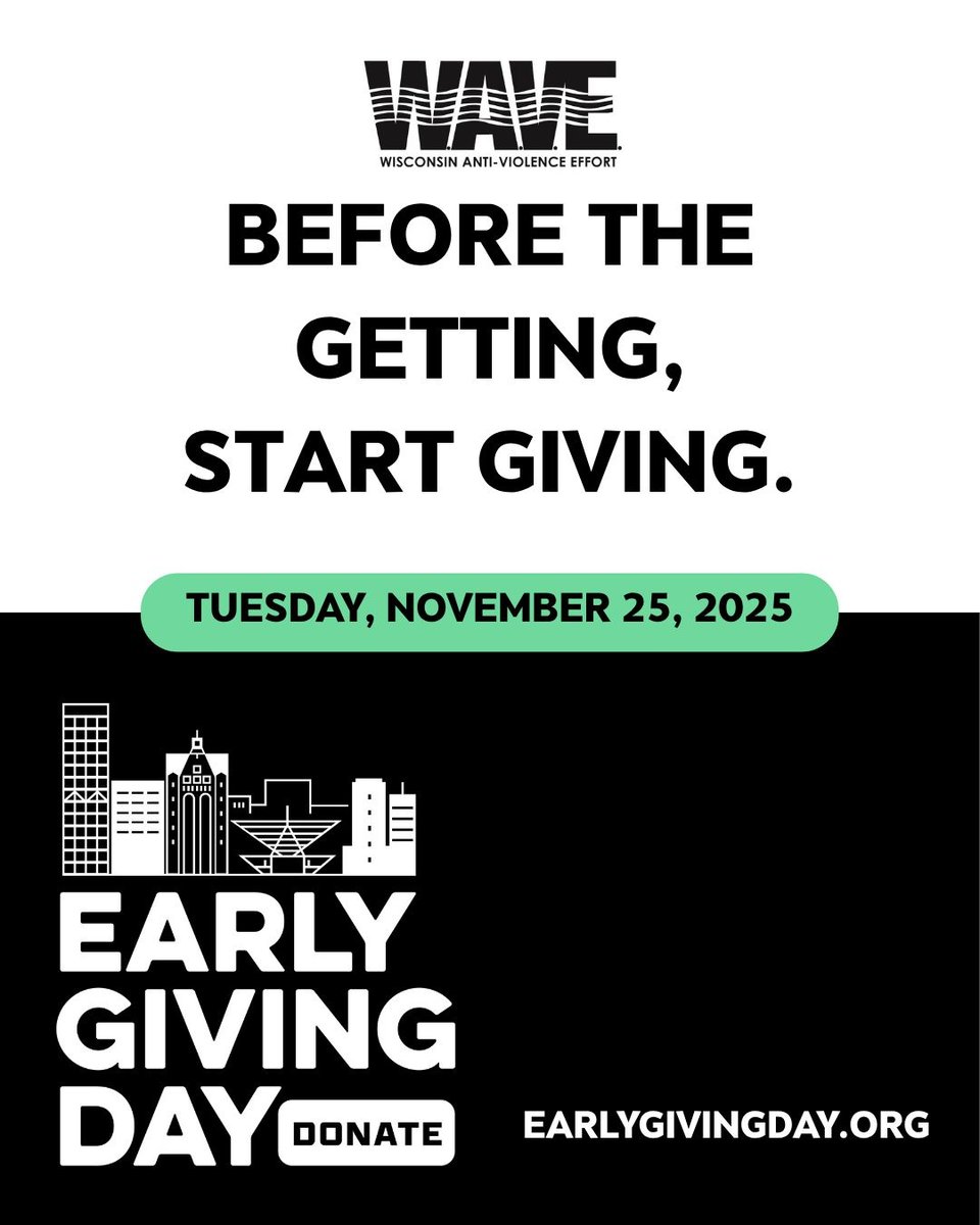 WaveEdFund's tweet image. Before the holiday rush begins, take a moment to give where it matters most — right here at home.
Support your favorite Wisconsin nonprofits and help us spread even more good before the holidays. Visit lght.ly/lb0e232.
#EarlyGivingDay #GiveLocal #BeforeTheGetting