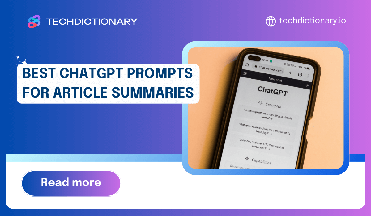 TechDictionaryy's tweet image. Summarizing articles can be time-consuming and overwhelming - especially when dealing with long, complex content. But with the best ChatGPT prompts for summarizing articles, you can turn walls of text...

👉 View more: techdictionary.io/best-chatgpt-p…

#ArtificialIntelligence #Blogs