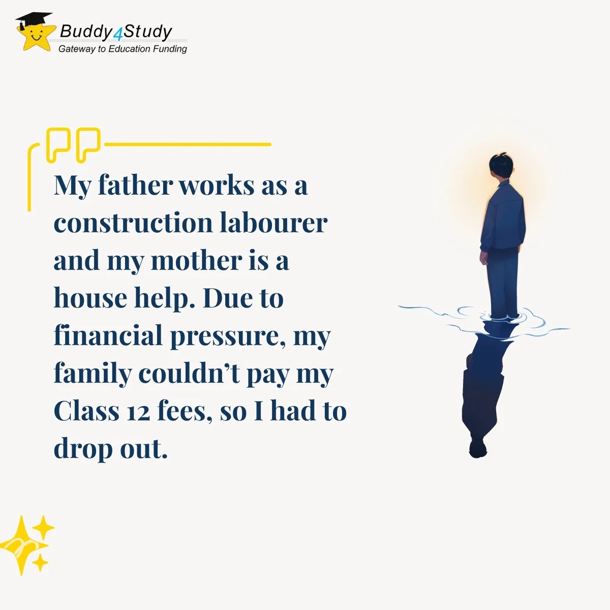 Buddy4Study's tweet image. Some dreams survive against all odds. Ajit dropped out and worked 3 years as a mason, but never gave up. With the IndusInd Bank #EducateForLife Scholarship via #Buddy4Study, he’s now in college and aiming for civil services. 

@MyIndusIndBank 
#MyScholarshipMyStory #Scholarships…