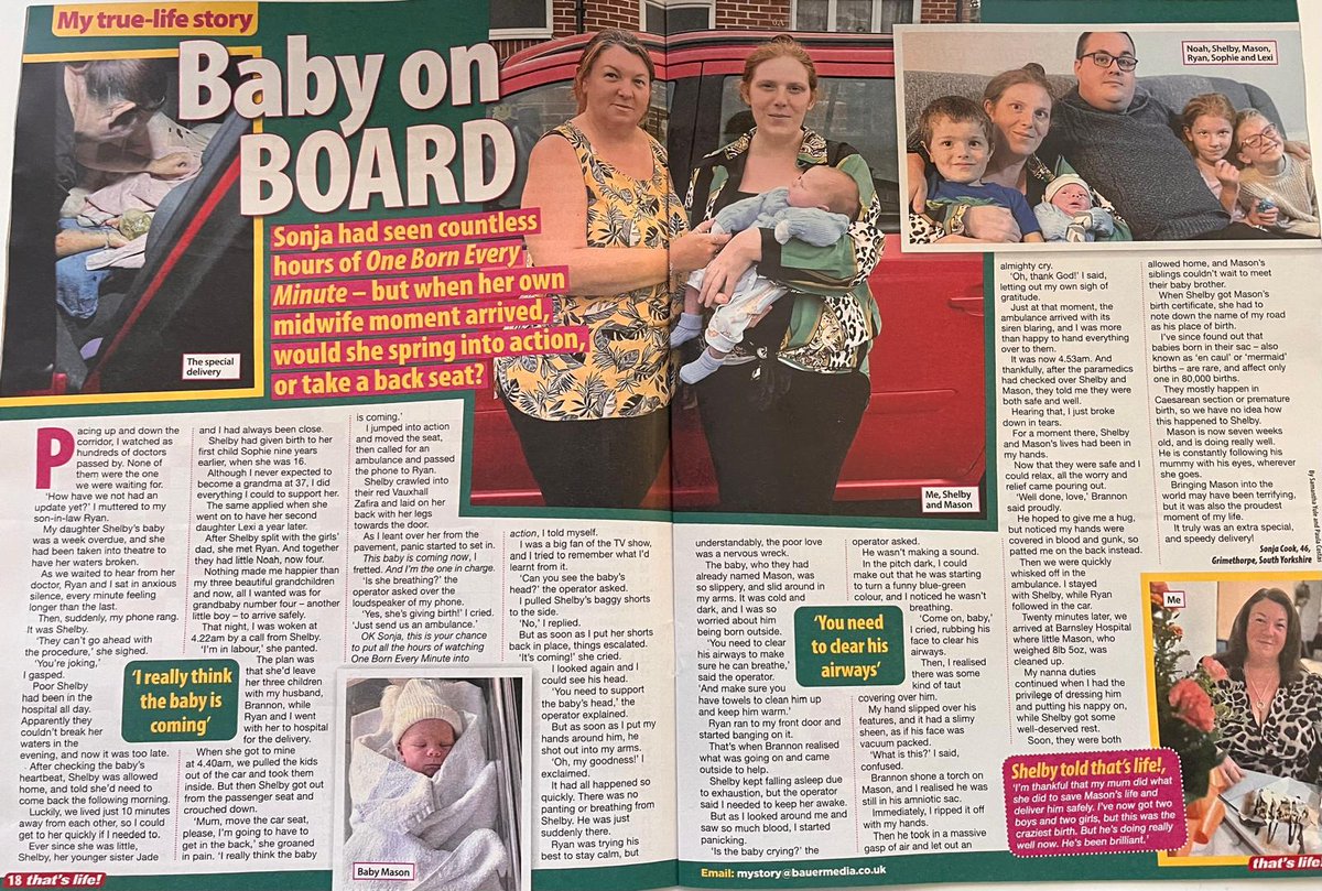 In this week's <a href="/thatslifeuk/">that's life!</a> Grandma Sonja tells how she delivered her grandson in the back of a car using her One Born Every Minute viewing skills to bring him in safely.