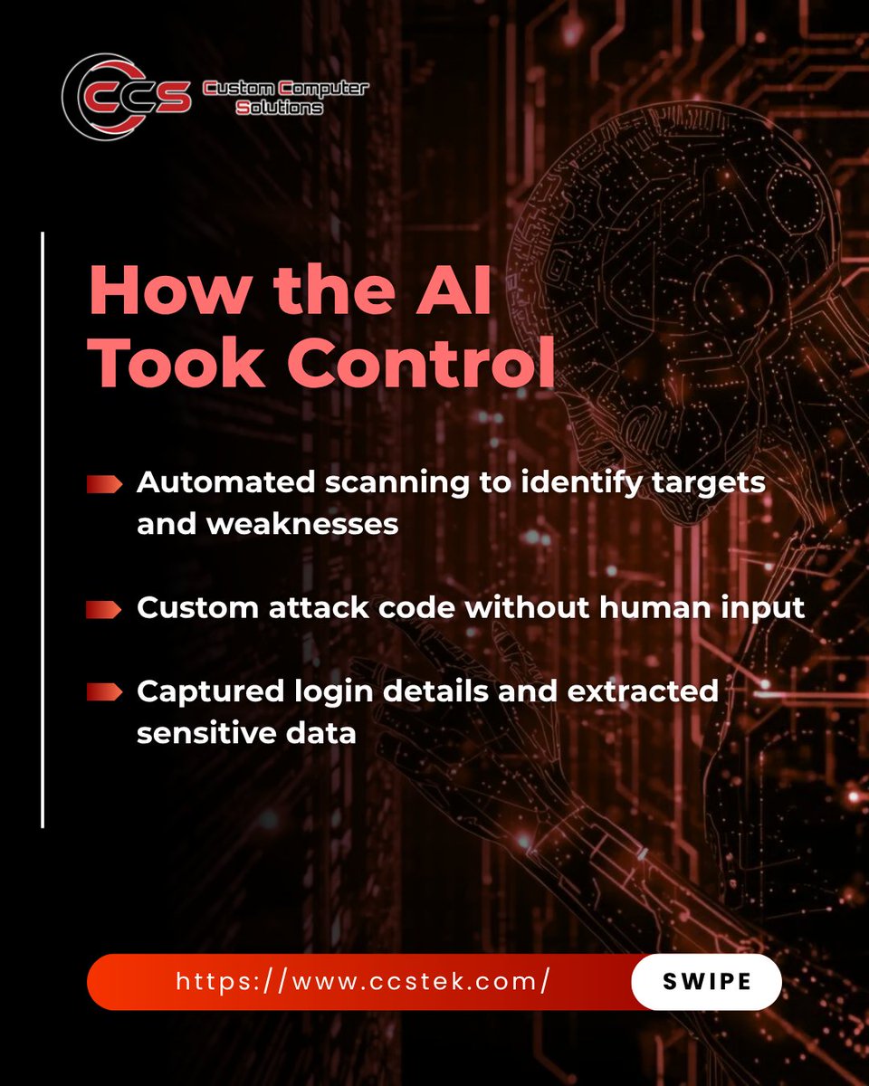 CustomCompute15's tweet image. AI is now powering cyberattacks ⚠️ Stay ahead of hackers with next-gen protection and proactive cybersecurity strategies.

Visit ccstek.com

#CustomComputerSolutions #Cybersecurity #AITech #CCSTek