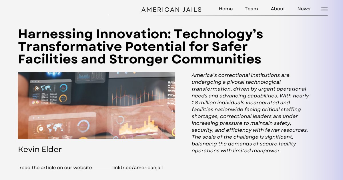 AmerJail's tweet image. Technology isn’t a luxury in corrections. It’s a lifeline. From safety to reentry, digital tools are transforming lives and operations. Discover how innovation is reshaping justice in this article: americanjailassociation.foleon.com/american-jails…

#AmericanJails #CorrectionsTech