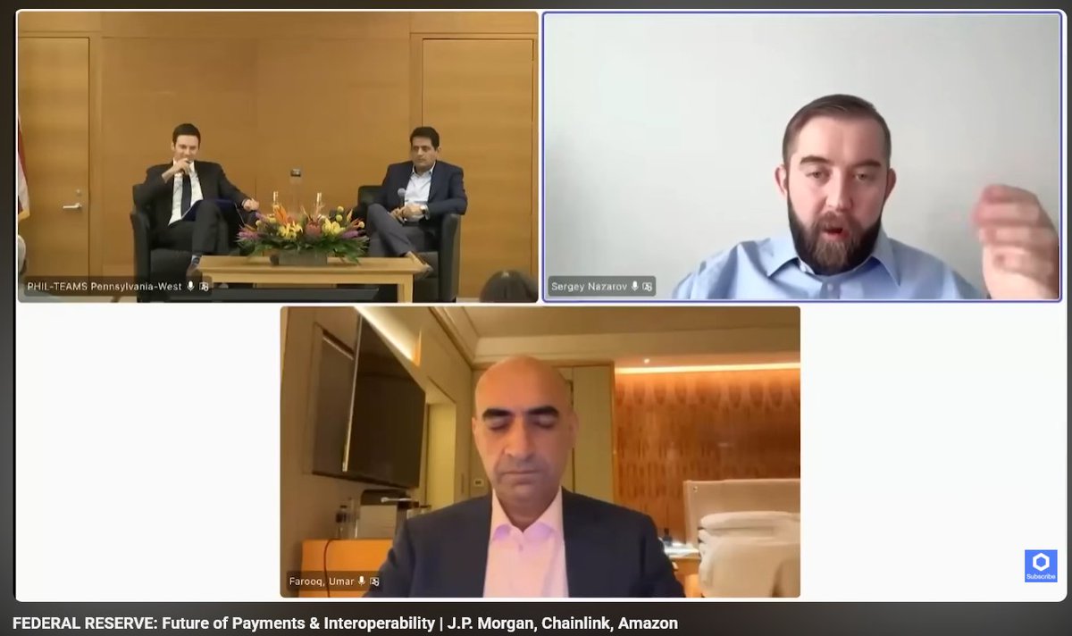 Những gì mình rút ra sau khi xem buổi nói chuyện giữa <a href="/awscloud/">Amazon Web Services</a>, <a href="/jpmorgan/">J.P. Morgan</a> và <a href="/SergeyNazarov/">Sergey Nazarov</a> về tương lai thanh toán toàn cầu

Mình tóm lại theo đúng thứ mình hiểu được, theo cách một người bình thường nhìn vào, không dùng từ ngữ cao siêu.

1. Thế giới sẽ chắc