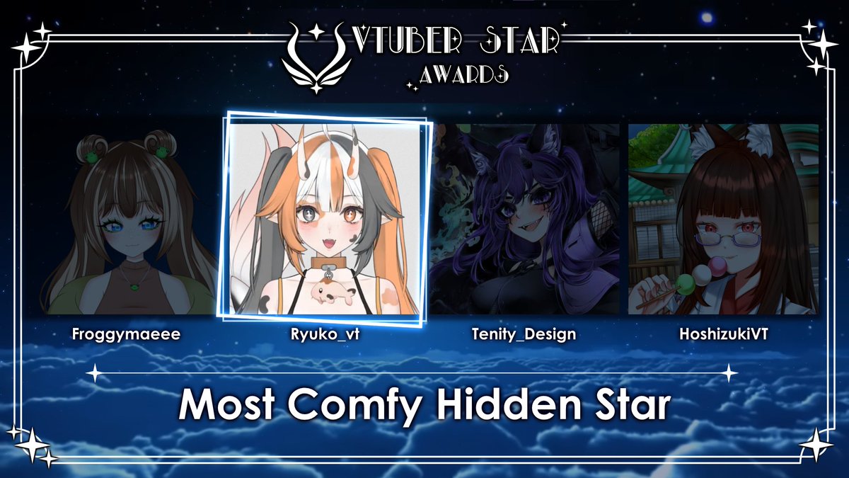 🌟 Most Comfy Hidden Star🌟

Unser Most Comfy Hidden Star 2025 ist <a href="/ryuko_vt/">Ryuko Izumi🫧🐟| Redebut 2026</a> 

Herzlichen Glückwunsch an sie und all unsere Nominierten!
<a href="/FroggyMaee/">FroggyMaeee | GerVtuber 🌙🐸</a> 
<a href="/Tenity_Design/">Tenity Design | GerVtuber</a> 
<a href="/HoshizukiVT/">Hoshizuki 🦊⛩️ | 🏳️‍⚧️ (Un-) Heilige Allianz</a>