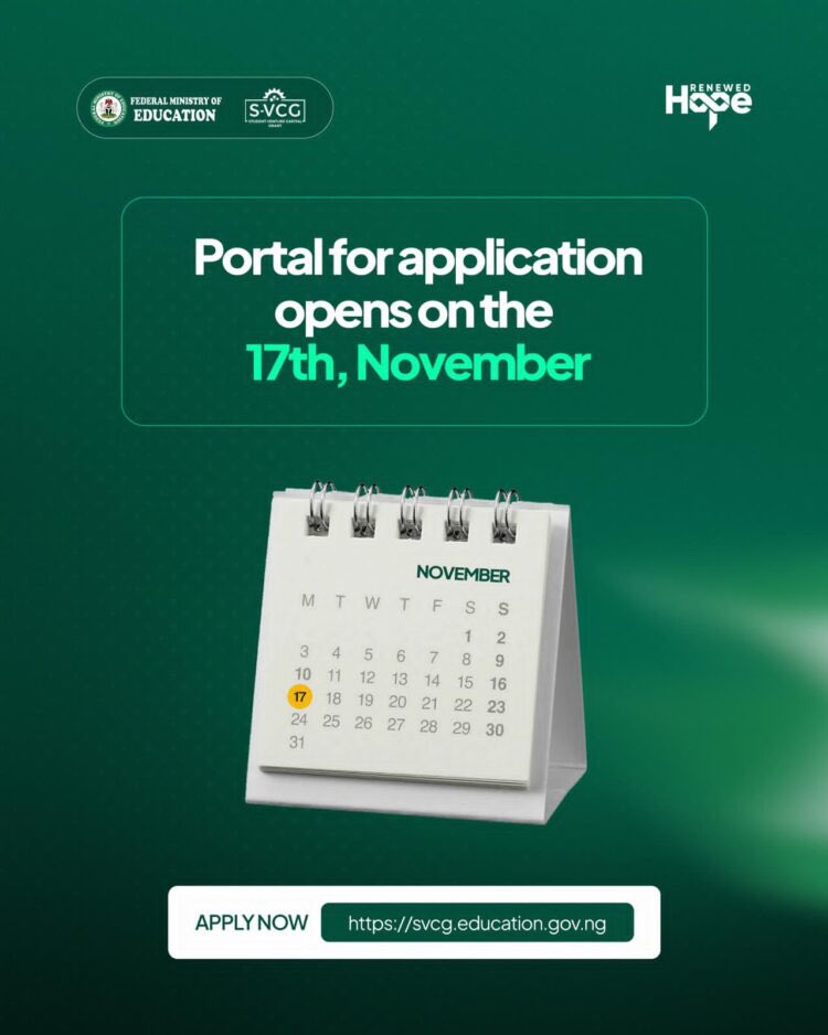 TODAY Federal Ministry of Education Opens Application Portal for ₦50 Million Student Venture Capital Grants.

APPLY NOW!

edutimesafrica.com/apply-student-…