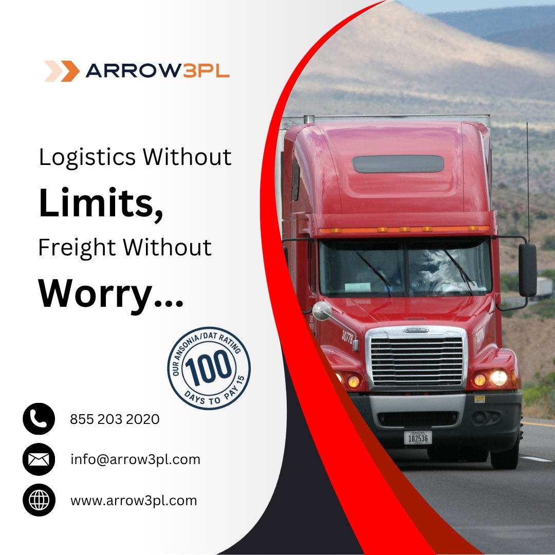 arrow3pl's tweet image. No limits. No worries. 

Just seamless freight solutions you can count on. ⚙️

#Arrow3PL #FreightBrokerage #LogisticsPartner #ReliableDelivery #OnTheMove #FreightMadeEasy