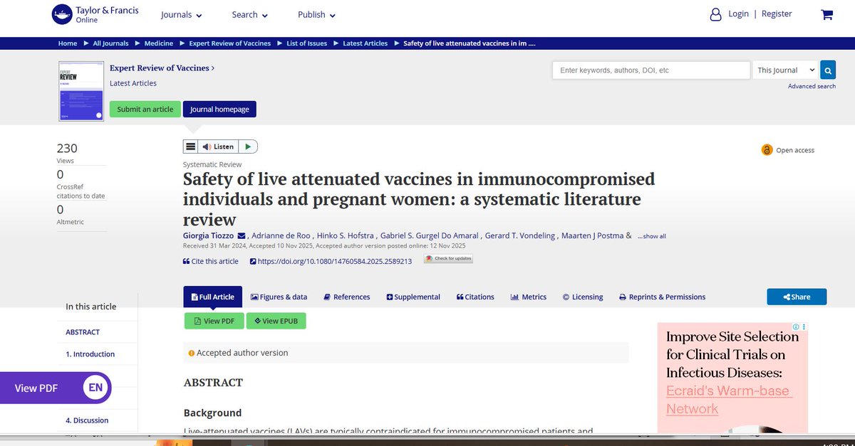Expert Review of Vaccines tweet media