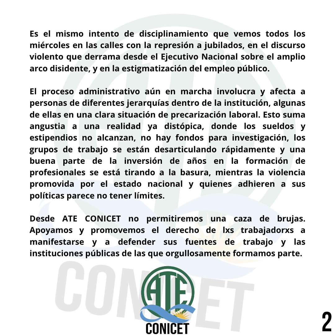 🆘  El presidente de #CONICET Daniel Salamone desata una verdadera caza de brujas en el #CENPAT