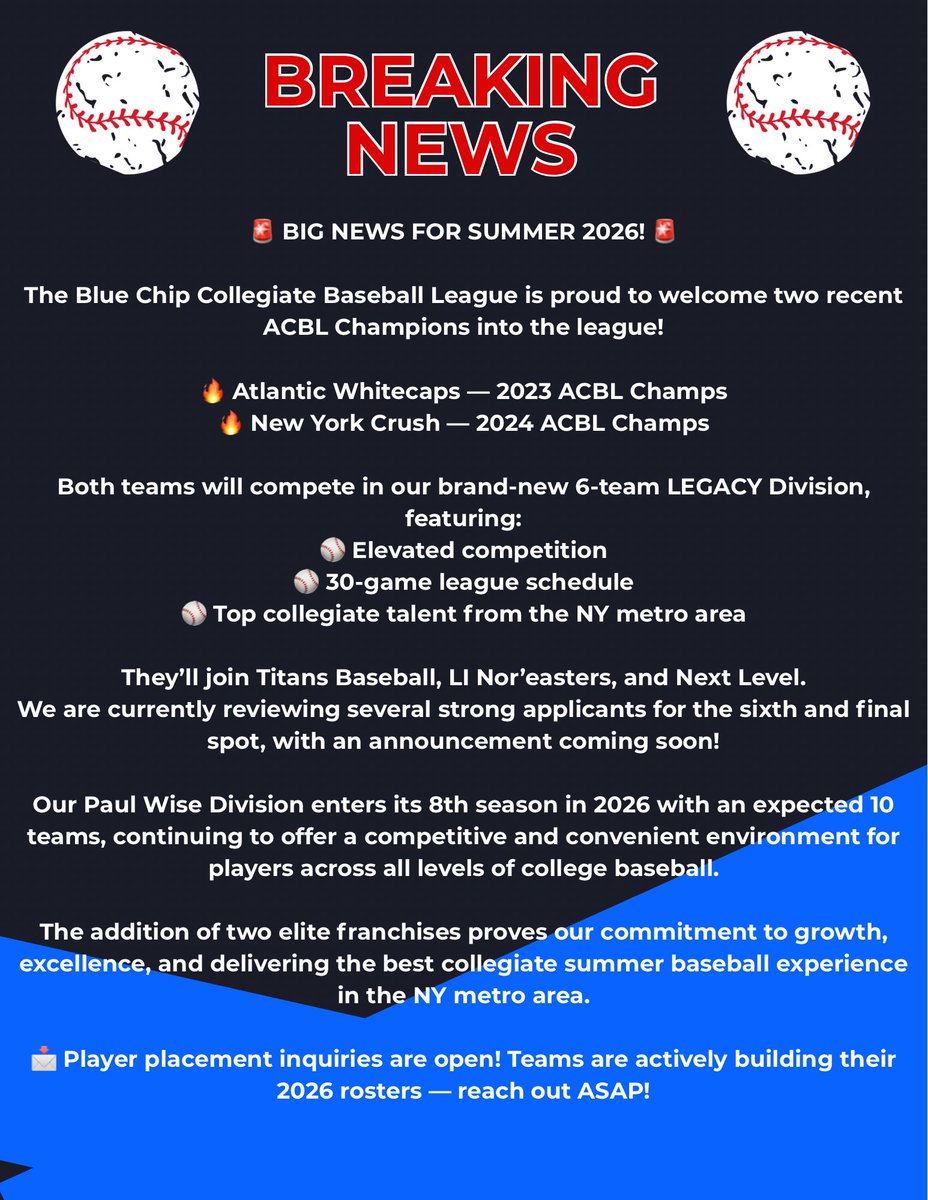 Blue Chip Collegiate Baseball League (@bluechipcbl) on Twitter photo 