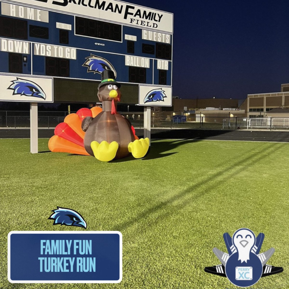PMFalconSports's tweet photo. 🍂🦃 It’s Turkey Time, Falcons! 🦃🍂

Sign up here ➡️ https://t.co/u3RTRFa3vl

📅 Thursday, November 27th
📍 Perry Meridian High School
👟 Chip-timed 4-mile run/walk
🎉 Fun for the whole family! https://t.co/QYyc05sFl3
