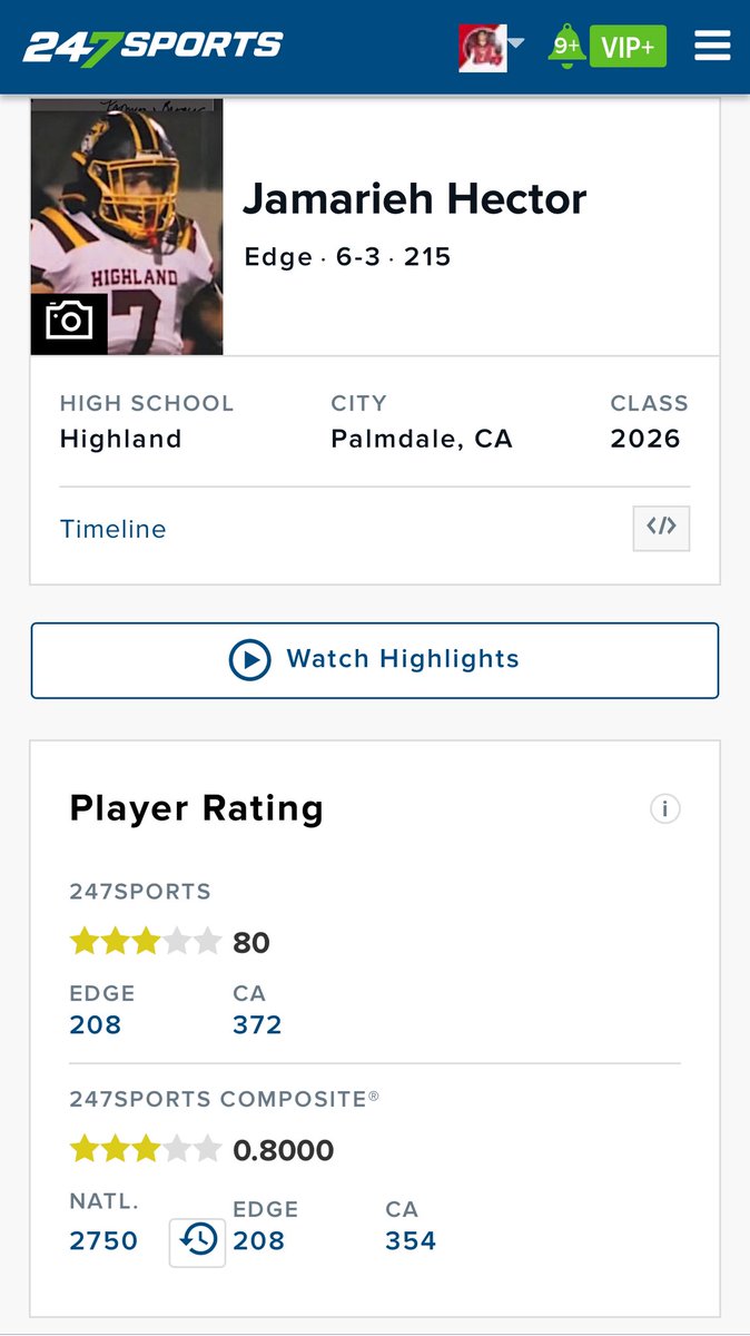 I Am Extremely Blessed To Announce That I Have Received An Official 3⭐️ Rating From <a href="/247recruiting/">247Sports Recruiting</a> And <a href="/247Sports/">247Sports</a> 

<a href="/HHSCoachWyatt/">Coach Justin Wyatt</a> <a href="/Coach_Mac79/">Chris Mcintyre</a> <a href="/king_dmak/">DJ</a> <a href="/Linetactics6/">Linetactics Training Program</a>  #linebacker #classof2026 #highlandbulldogs #edgerusher