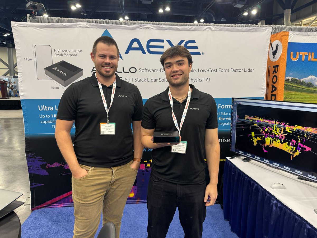 We’re in Houston for the Resilient City Expo today and tomorrow. Excited to have Josh Hoidn, Thomas Brentano, and Dalton Mitchell on the ground representing #AEye and showcasing how our #Apollo #lidar is helping build safer, smarter, and more resilient cities. Come visit us at