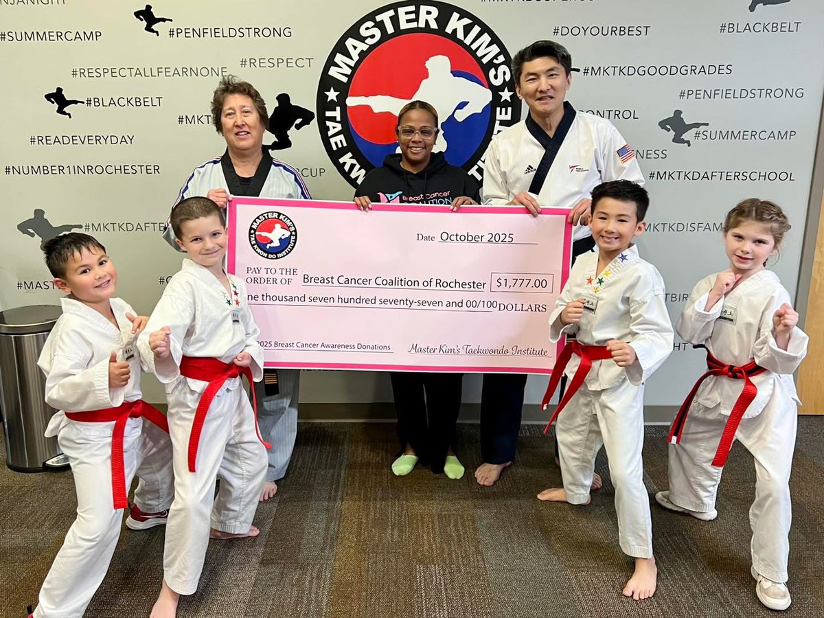 #wednesdaywisdom❤️ “We make a living by what we get, but we make a life by what we give.” - Winston Churchill. The m you to everyone who donated. Our annual fundraiser for the <a href="/BCCRoc/">Breast Cancer Coalition of Rochester</a> raised $1,777 this year which brings our seven year total to over $12,500! @mktkdroc #mktkd