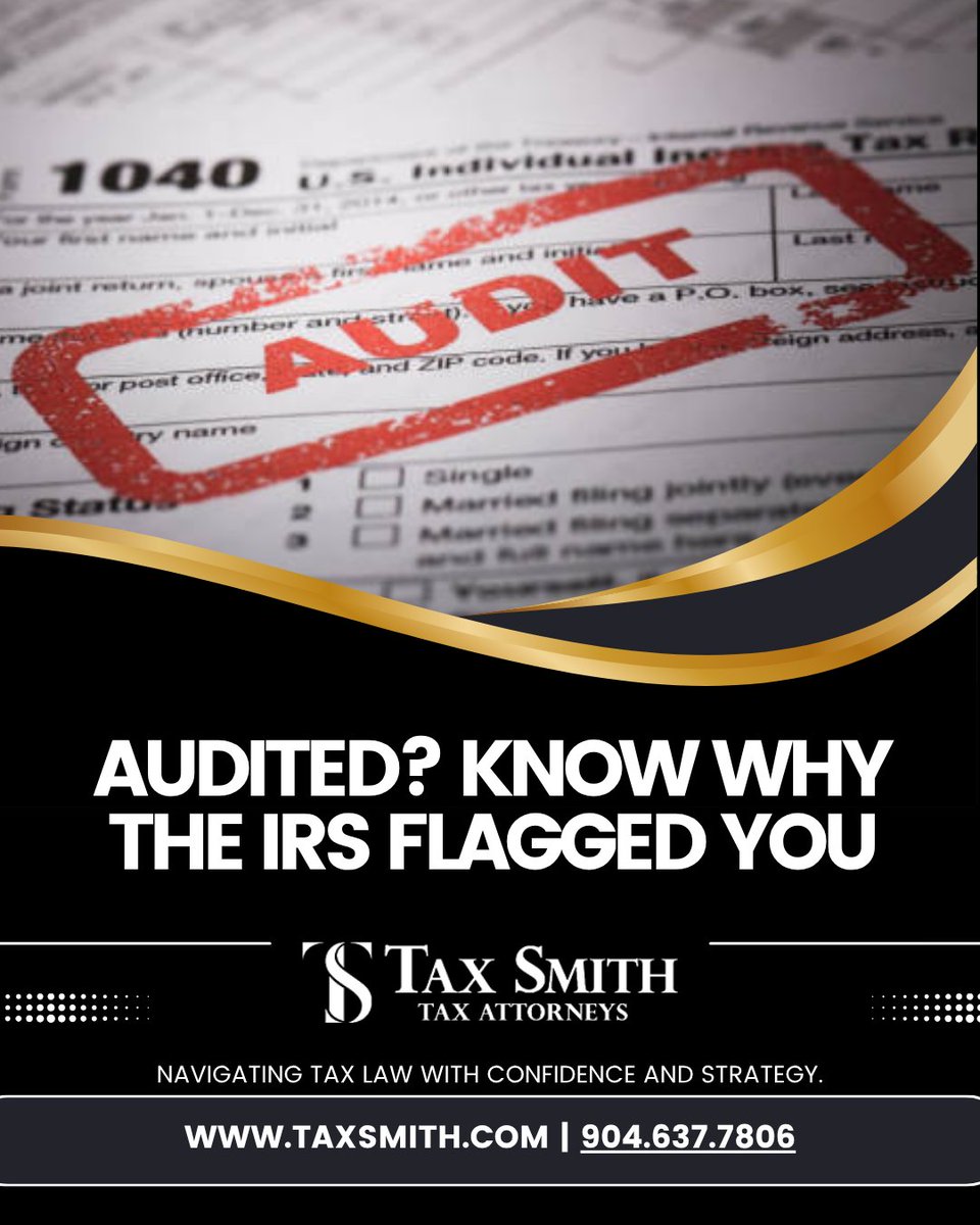 TaxSmithLaw's tweet image. The IRS doesn&apos;t audit at random. Frequent losses, large deductions, or mismatched records could be the trigger. We analyze the risk and defend your case.
 
 Learn what raised the red flag: taxsmith.com/blog/why-busin…
 #IRSFlag #AuditSupport #BusinessTax #TaxAttorney
