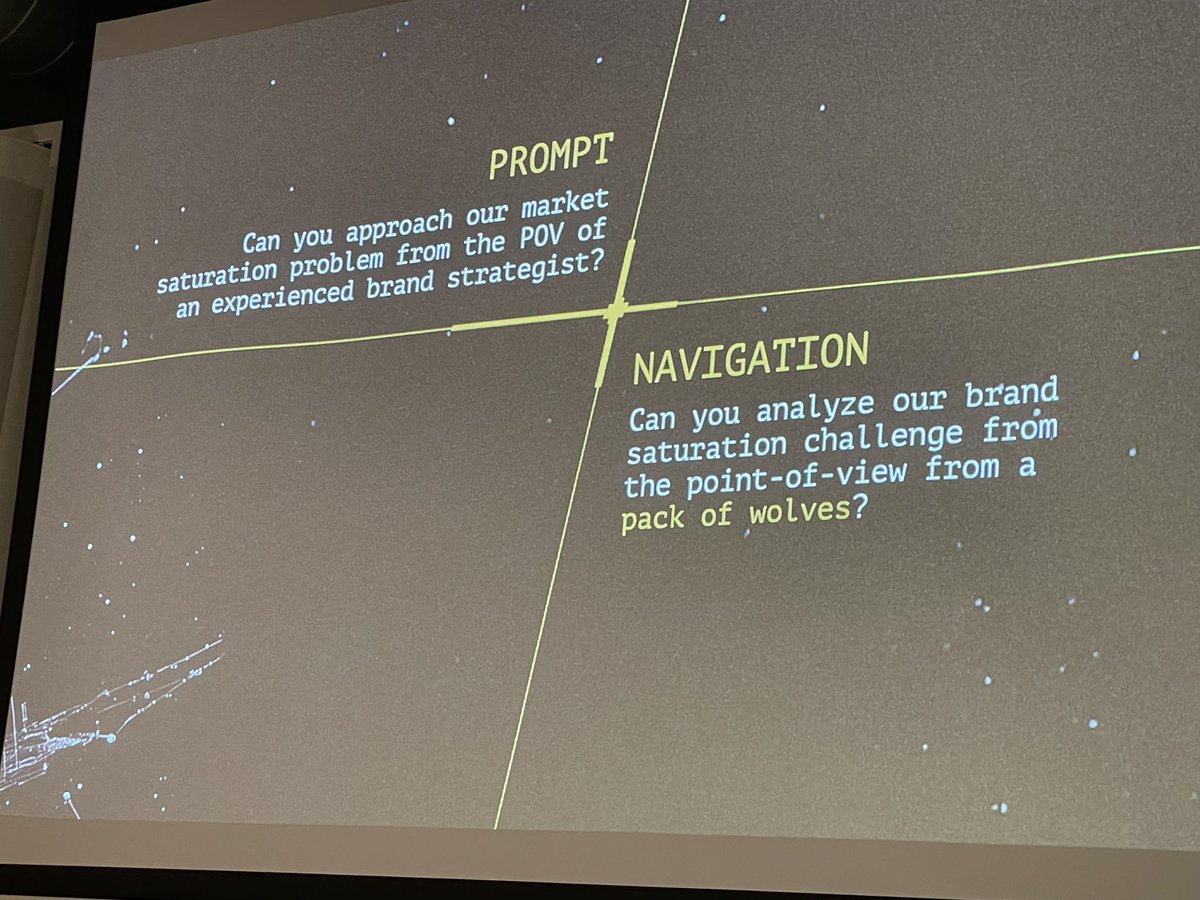 bart's tweet image. Can you approach our market saturation problem from the POV of an experienced brand strategist?
BETTER PROMPT =  
Can you analyze our brand saturation challenge from the point-of-view from a pack of wolves?
#brainai #antwerp #prompt