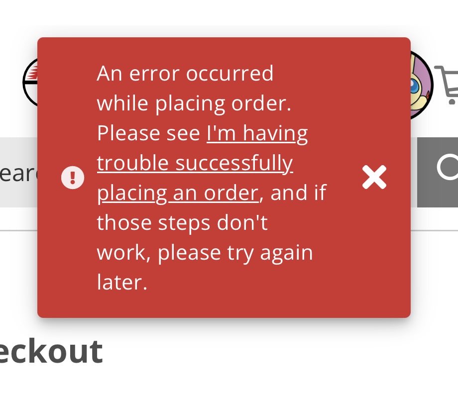 viizsla's tweet photo. Does anyone else get this from PC and it still charged ur card on file. 😭 @squirtletcgoc2 @PokemonRestocks @LA_PTCGRestock https://t.co/nyjEwWvqKO
