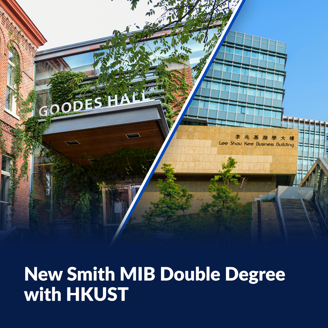 #SmithBusiness and the School of Business and Management of The Hong Kong University of Science and Technology (@HKUST Business School) are excited to announce a new double-degree pathway.

Students in the 24-month double-degree stream of the #SmithMIB program will now have the