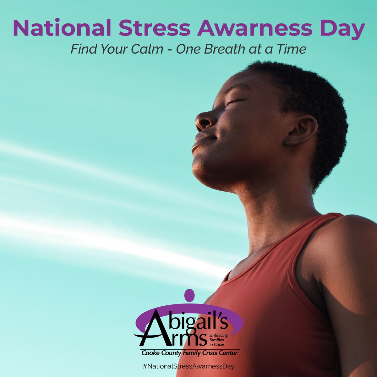 💜 It’s National Stress Awareness Day.

Take a moment to pause,  your breath is a powerful tool for calm.

#AbigailsArms #NationalStressAwarenessDay #SelfCare