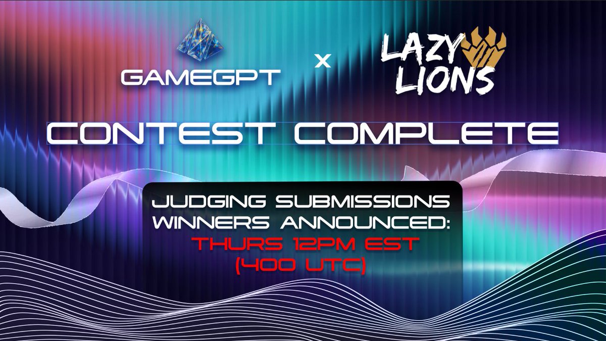 Submissions for Prompt 2 Play #2 has closed, judging begins now.

Winners will be announced TOMMORW on X and in Discord. Rewards sent shortly after.

Thank to the Lazy Lions community and all our builders for joining! If you missed out, Prompt 2 Play #3 starts this week.