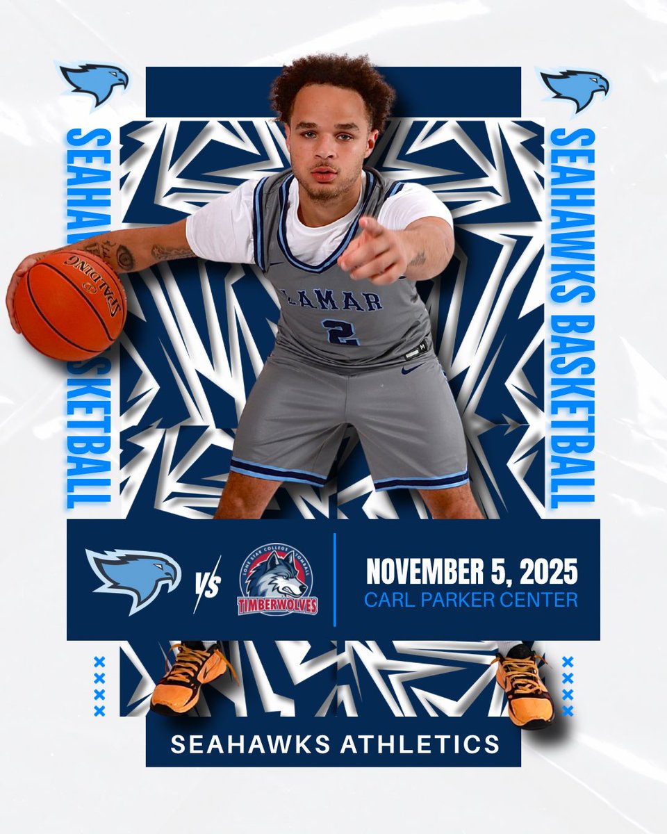 🏀 IT’S GAME DAY! 🏀 

🆚 Lone Star College - Tomball
⌚️ 6:00 PM
📍 Port Arthur, TX
🖥️ lamarstateseahawks.com/sports/Seahawk…

We will see you at the game! 🏀💙

#SeahawksAthletics | #WingsUp