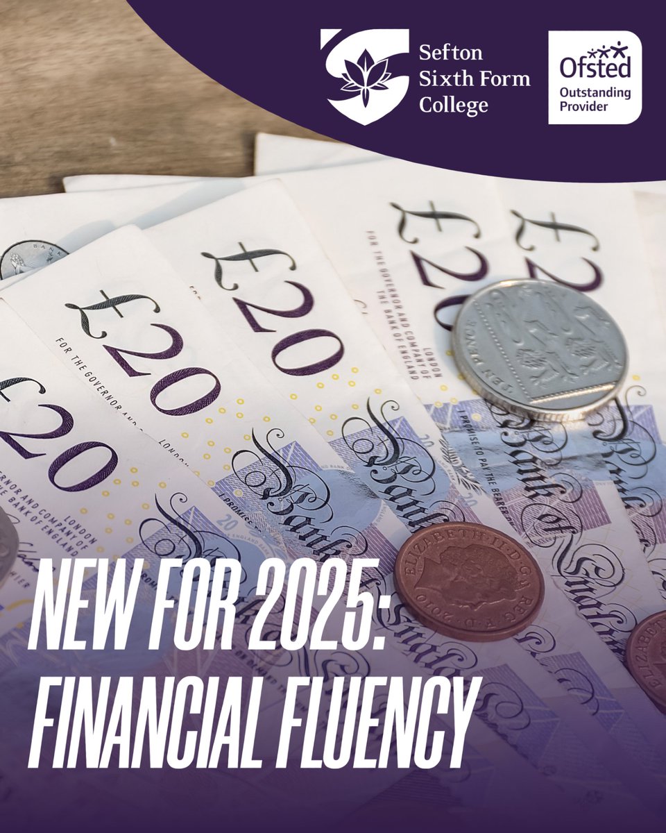 seftonsixth's tweet photo. 📢 New for 2025

We've introduced Financial Fluency to our Enhancement offer to help students make money management simple and practical. Students learn how to budget, save, understand payslips, and plan for milestones like buying a car, travelling, or buying their first home! https://t.co/GhTS1eaub3