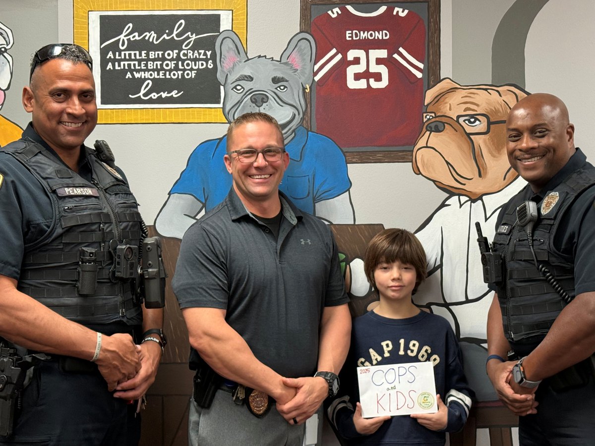Remember Gabe? He’s our amazing friend who runs a lemonade stand every summer to raise money for our Cops &amp; Kids - Shop with a Cop! 🍋
This year, Gabe presented us with a check for $1,100 to support our annual Cops &amp; Kids event.
We’re so grateful for Gabe’s hard work, generosity,