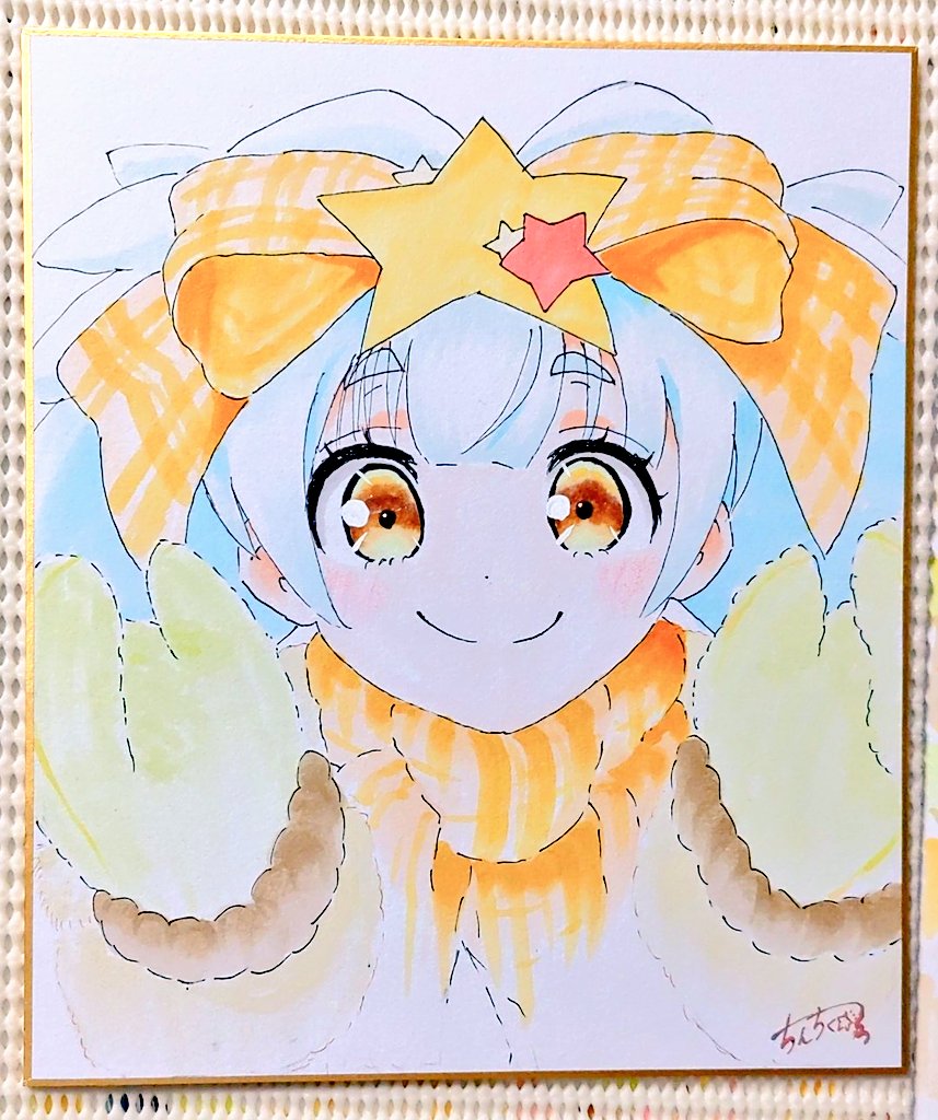 chinchikuzombie's tweet image. おでかけパラダイスリリィちゃん！！
色紙できました🙂
いつもと全然違う雰囲気だから楽しく描けた…気がする！！