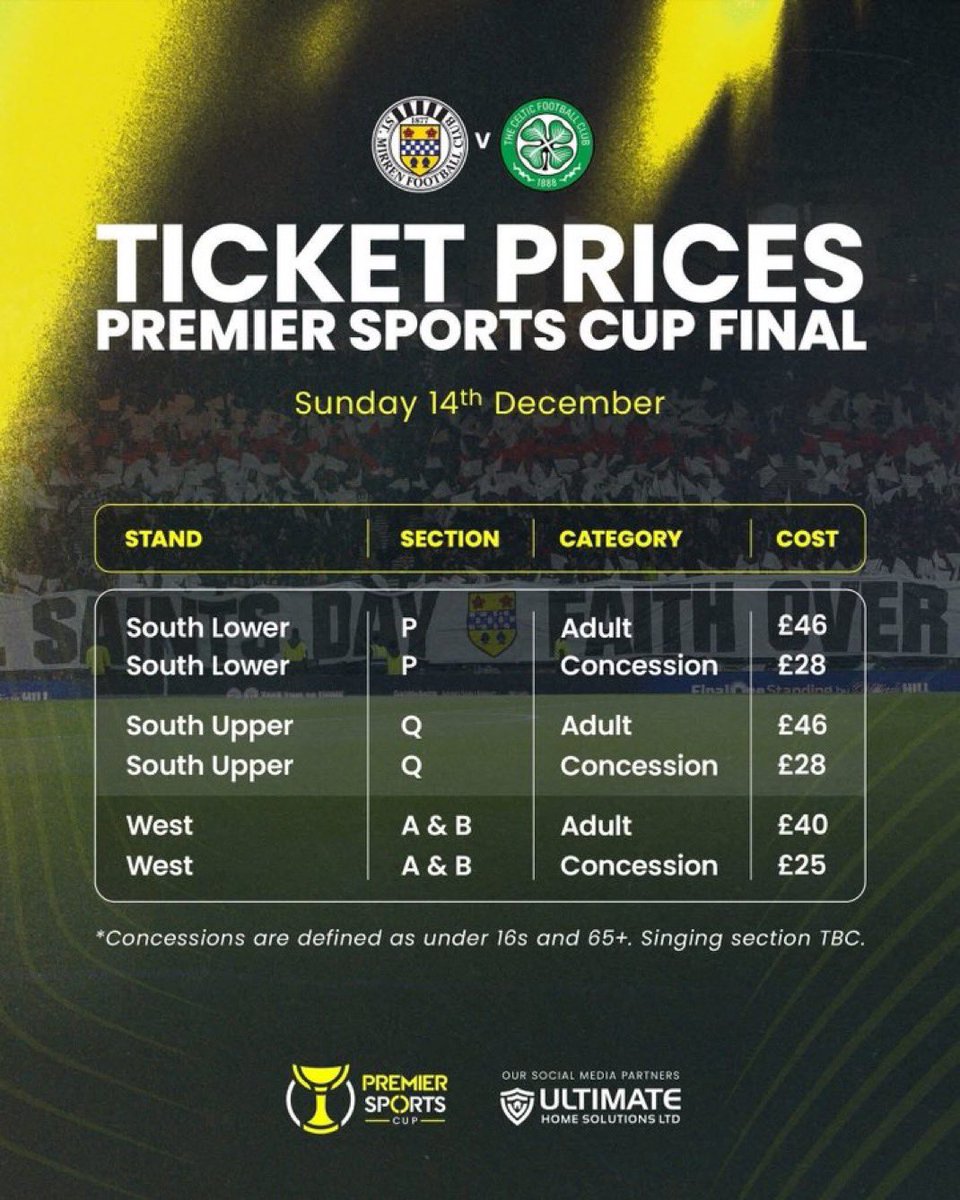 Another reason why Scottish Football looks like a laughing stock. £46 for a ticket 10 days before Christmas is an utter shambles. It’s downright greed and it needs to be called out. Those above should be fucking ashamed. 

STOP EXPLOITING LOYALTY. 😑