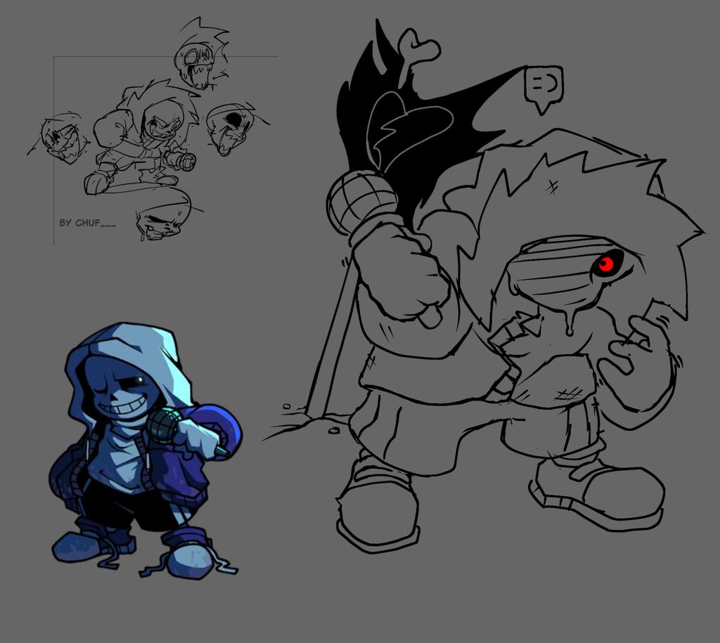 Pufferfish
--------------
Cornered Fell mix

* He's swelling in despair and hate.
* Keep pressing him. =)

#fridaynightdustin #FNDfanart #fridaynightfunkin