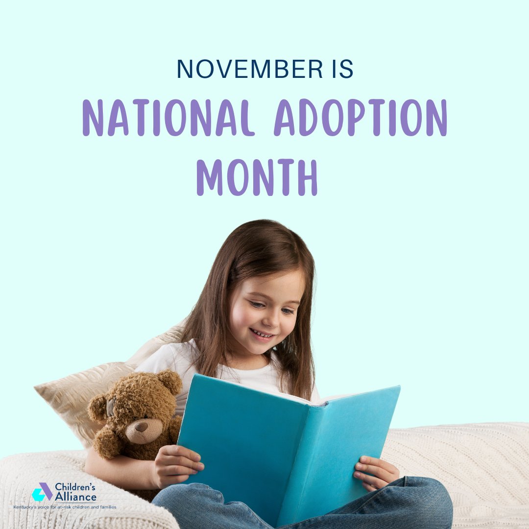 AllianceKy's tweet image. November is National Adoption Month!

Across KY, our members are helping kids find safe, loving homes where they can thrive. Join us in supporting the journey to family for every child. #NationalAdoptionMonth