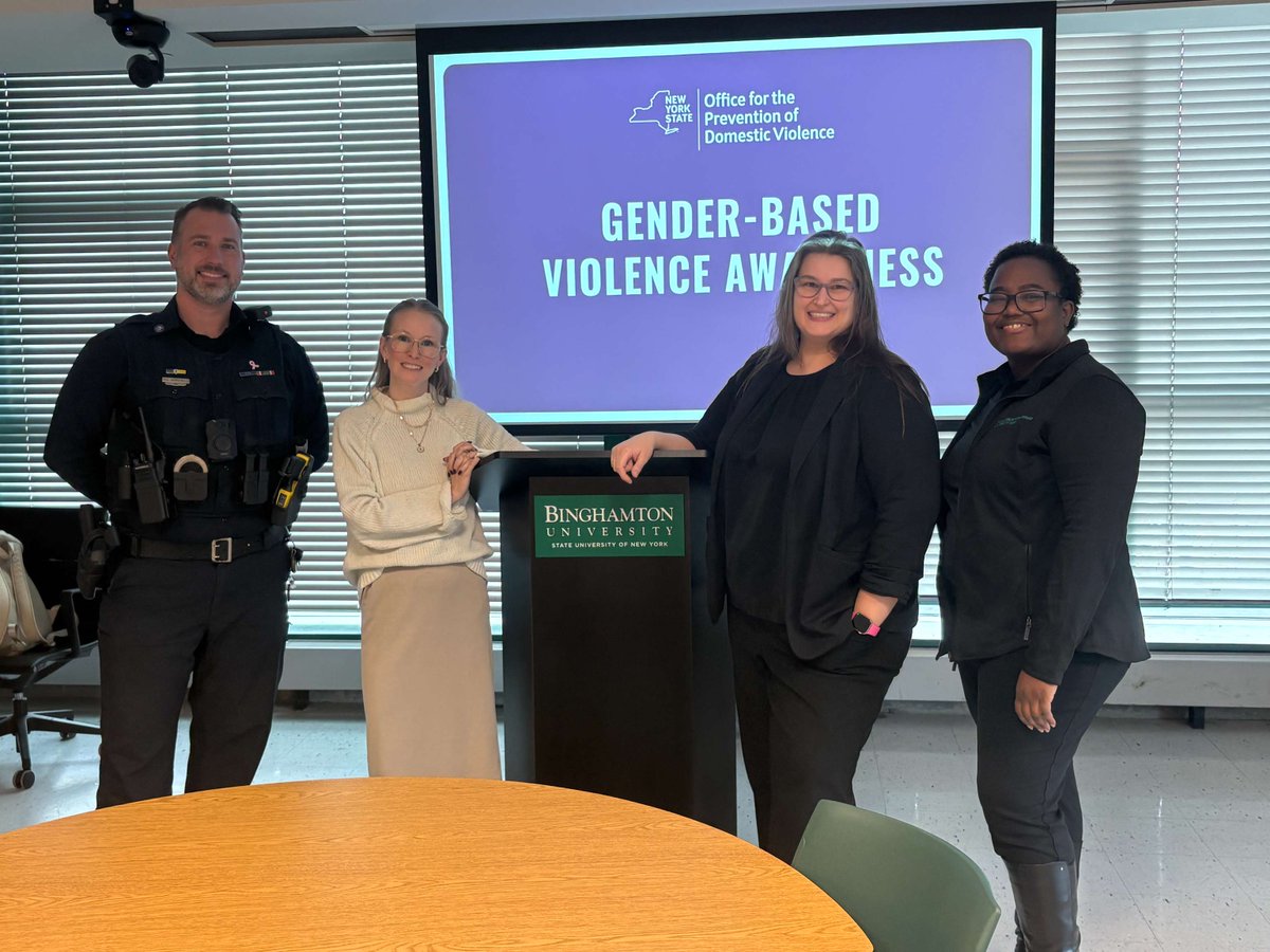 OPDV out and about- OPDV was at SUNY Binghamton today, providing our GBV 101 training to local stakeholders. We were thrilled to have SUNY Binghamton EAP, the Broome County Crime Victims Assistance Center, and the university’s police department in attendance!