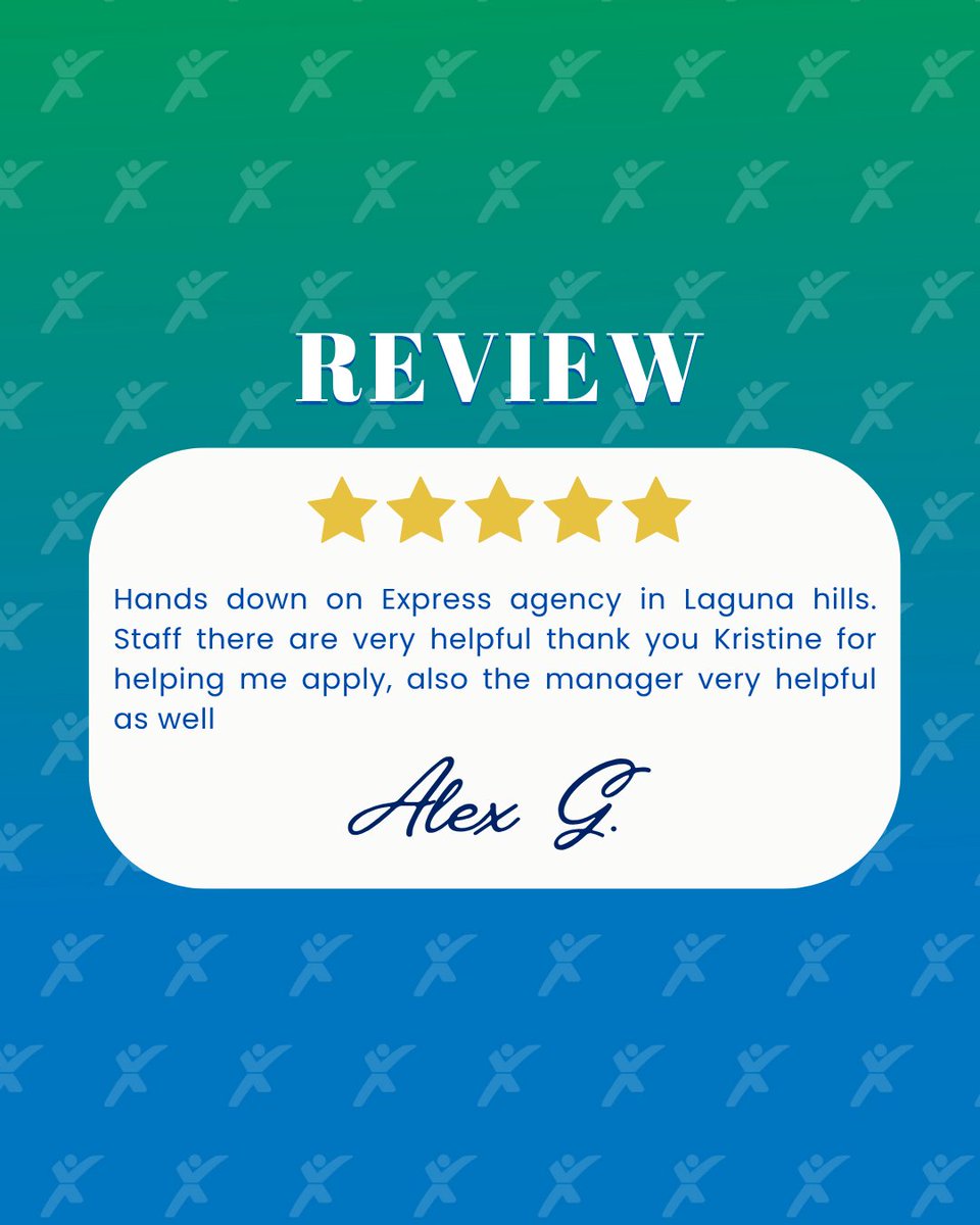 Our associates love working with us—and we love helping them succeed! 🎄 This holiday season, let us help you find your next job. Call our office at 949-556-3359 to get started. #ExpressPros #ExpressLagunaHills