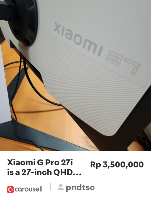pandatosca's tweet photo. Check out 'Xiaomi G Pro 27i is a 27-inch QHD IPS Mini LED gaming monitor with 180 Hz, Adaptive-Sync, HDR1000', available at Rp 3,500,000 on #Carousell: https://t.co/GyqnImeSac https://t.co/2uSqksBulx