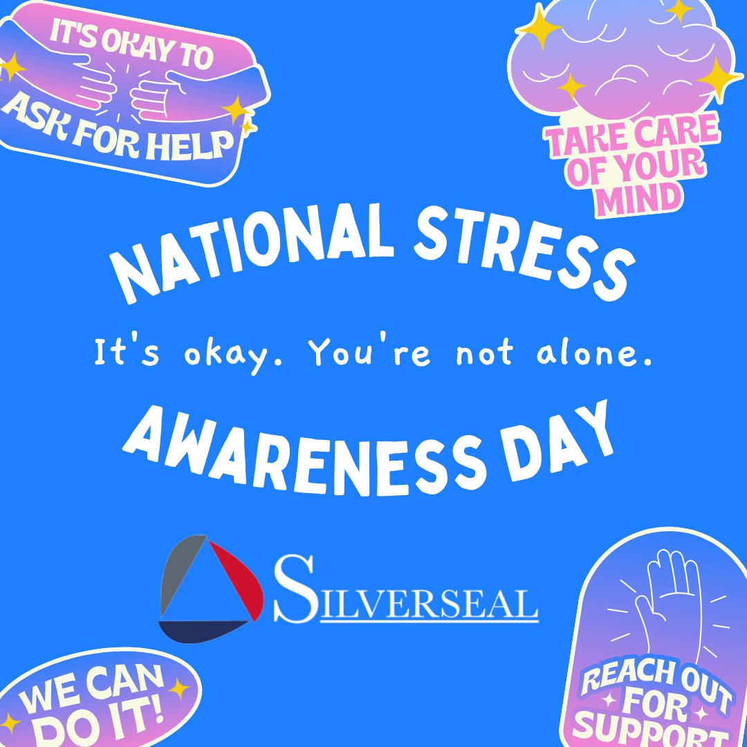 🎉✨ Today is National Stress Awareness Day! 💖Take a moment to pause, breathe deeply, &amp; give yourself some kindness.  Whether it’s a walk, a cup of tea, or your favorite playlist - choose you today.🌼#StressAwarenessDay #Wellbeing

#Silverseal #PrivateInvestigations #Security