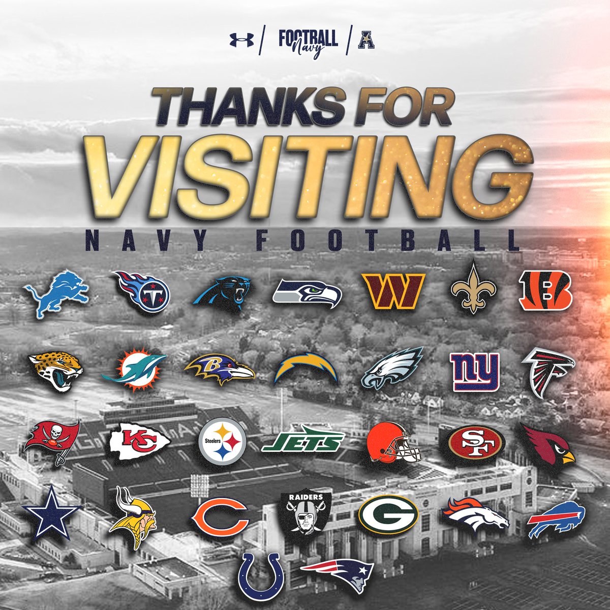 Thank you to all the <a href="/NFL/">NFL</a> teams that have visited us in Annapolis! We appreciate your interest in our guys!

#GoNavy | #26GOATED | #ProGoats
