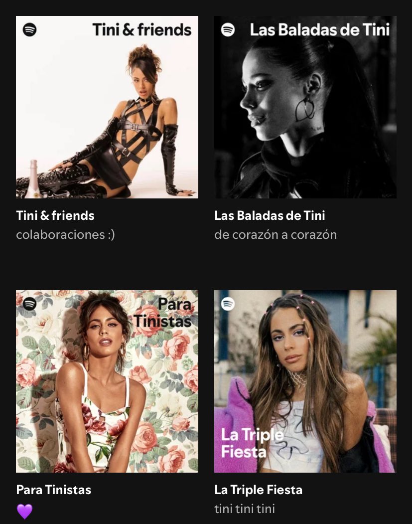 Spotify creó playlist oficiales únicamente con canciones de TINI