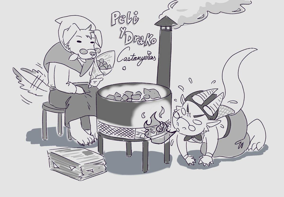 Peli and Drako as castanyeras uwu 🌰🌰🌰