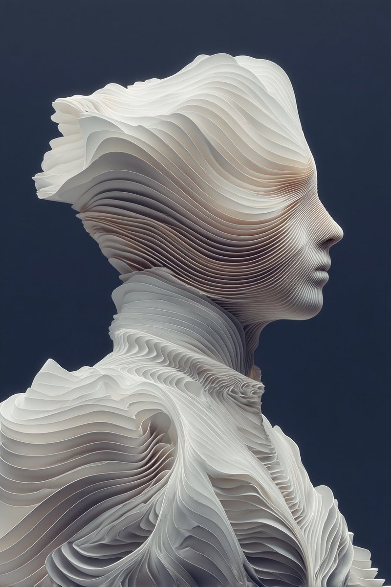Paper sculpture head